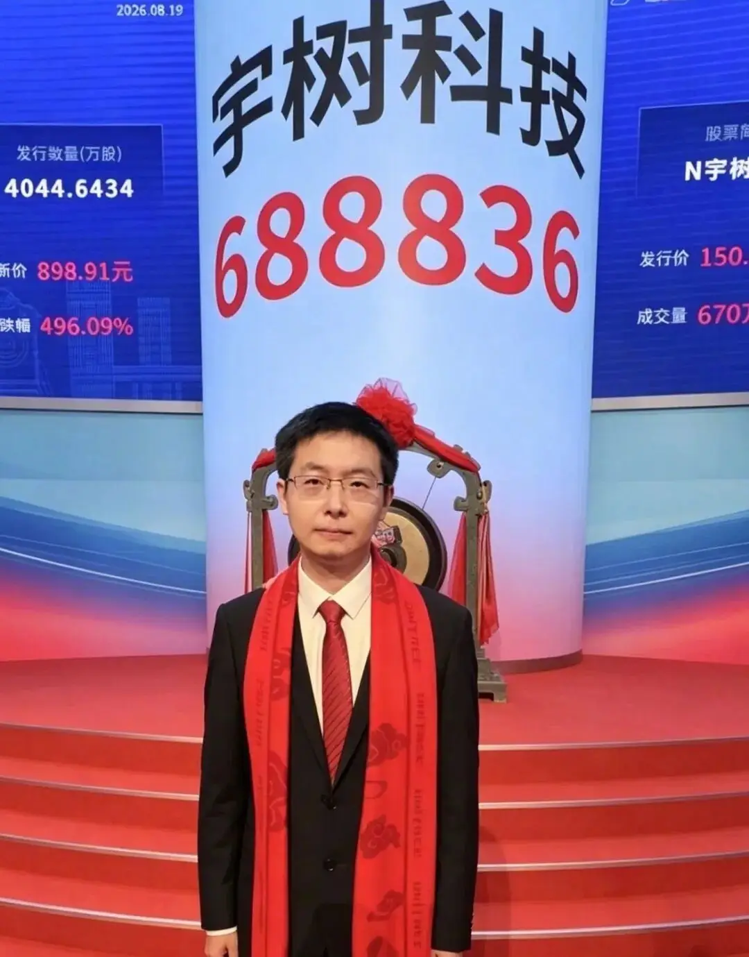 宇树科技上市现场与王兴兴